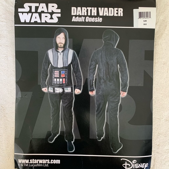 Disney Star Wars Darth Vader Onesie PJ Costume S/M - Picture 1 of 2